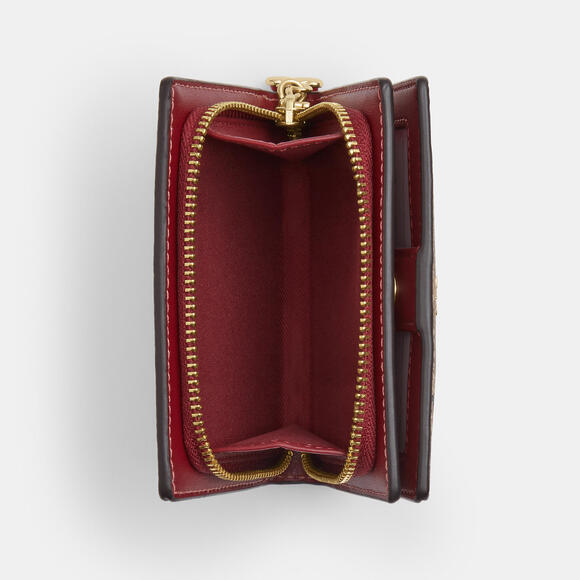 Snap Wallet In Signature Canvas With Cherry Print